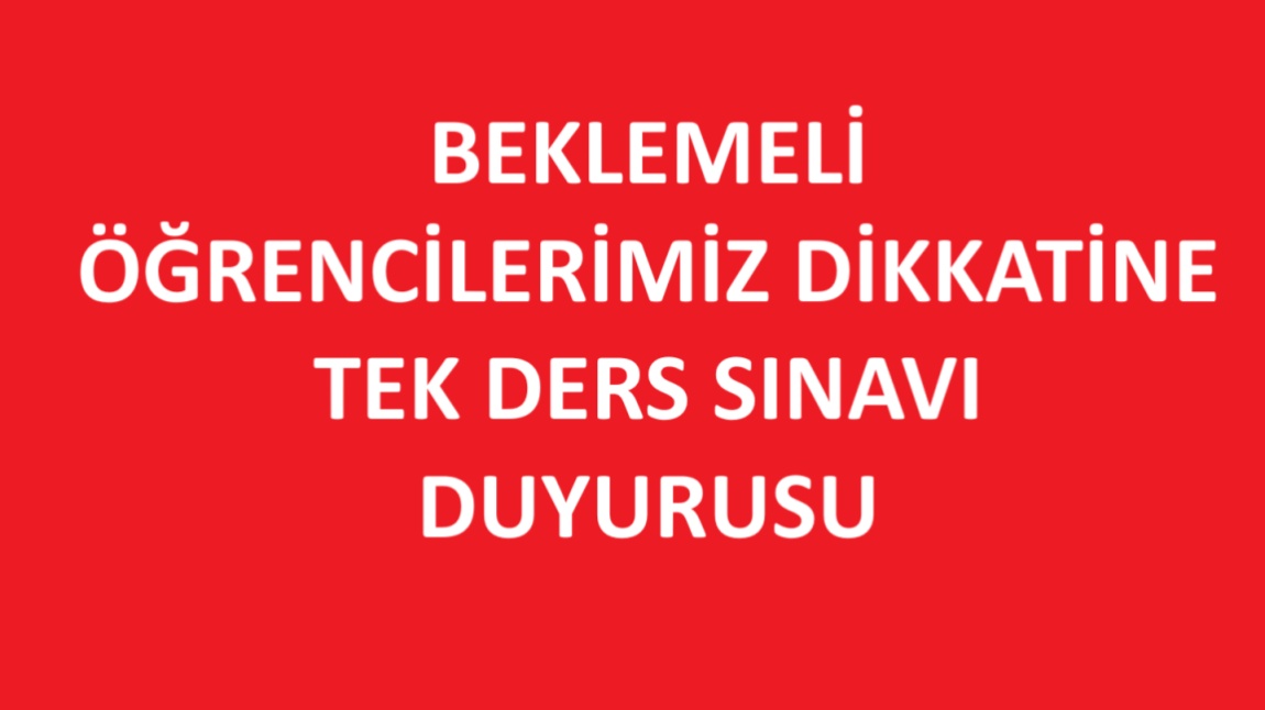 Tek Ders Sınav Duyurusu